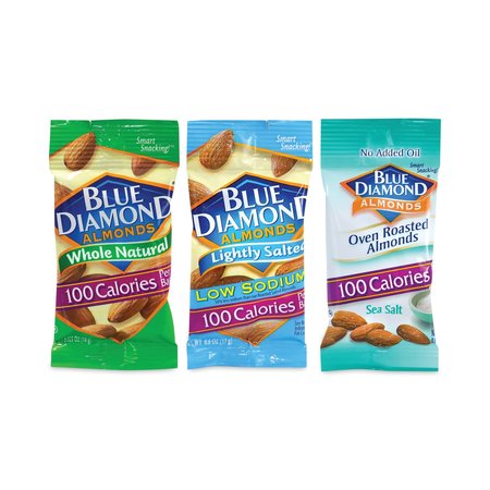 BLUE DIAMOND Almonds Variety Pack, Assorted Flavors, 06 oz Pouch, PK42, 42PK 220-00796